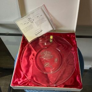 Cristalleries de Bayel Crystal "Rose of Paris" Plate w/ COA 201/300 Original Box